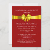 Holiday Gold Ribbon Illustration Corporate Party Kaart (Voorkant)