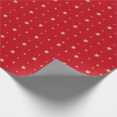 Holiday Gold Stars op Red Cadeaupapier (Hoek)