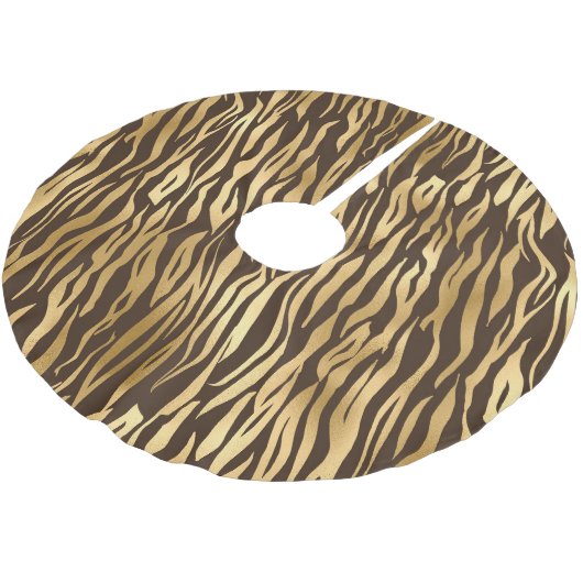 Holiday Gold Tiger Elegant Animal Chic Kerstboom Rok (Gekanteld)