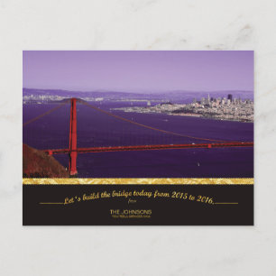Holiday Golden Gate Bridge & San Francisco skyline Feestdagenkaart