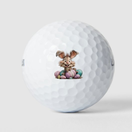Holiday Golf Balls Happy Easter Bunny Golfballen (Voorkant)