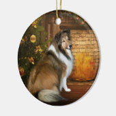 Holiday "Grace" Sheltie Keramisch Ornament (Links)