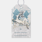 Holiday Gray Spark Harten kerstfeest Reindester Go Cadeaulabel (Achterkant)