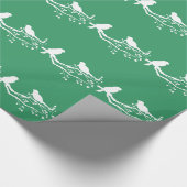 Holiday Green Bird Nest Silhouette Cadeaupapier (Hoek)
