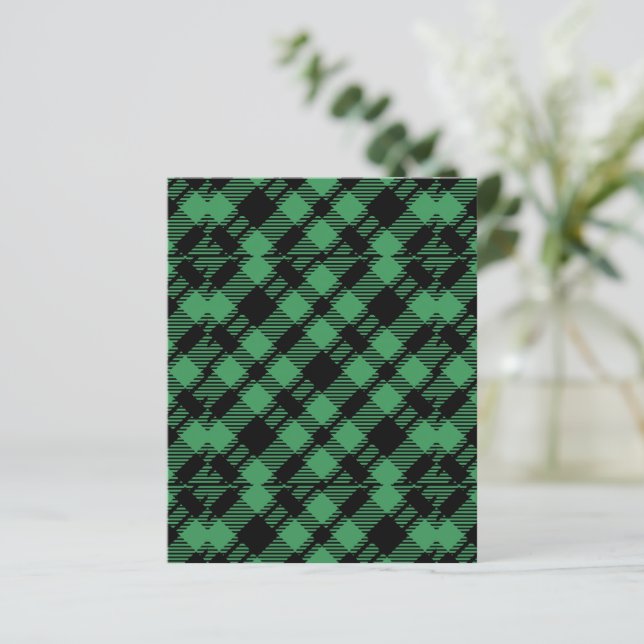 Holiday Green Checkered Pattern Scrapbook Paper (Staand voorkant)