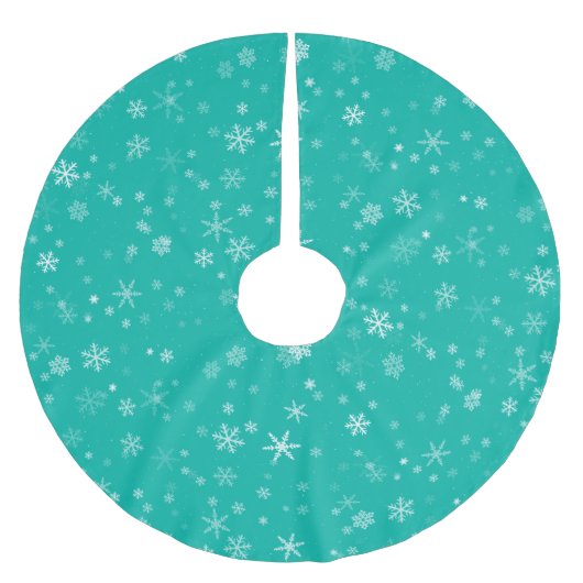 Holiday Green en White Snowflake Pattern Kerstboom Rok (Voorkant)