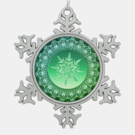 Holiday Green Ice Snowflake Ornament