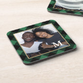 Holiday Green Play met Monogram Foto Bier Onderzetter (Linkerzijde)