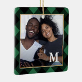Holiday Green Play met Monogram Kerstmis Keramisch Ornament (Rechts)