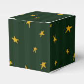 Holiday Green Yellow Star Stripe Christmas Bedankdoosjes (Voorkant Zijde)