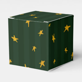 Holiday Green Yellow Star Stripe Christmas Bedankdoosjes