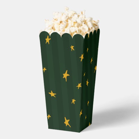 Holiday Green Yellow Star Stripe Christmas Bedankdoosjes (Popped)