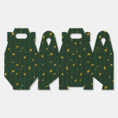 Holiday Green Yellow Star Stripe Christmas Bedankdoosjes (Ongevouwen)