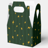 Holiday Green Yellow Star Stripe Christmas Bedankdoosjes (Open)