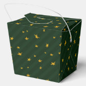 Holiday Green Yellow Star Stripe Christmas Bedankdoosjes (Achterkant)