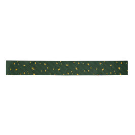 Holiday Green Yellow Star Stripe Christmas Satijnen Lint