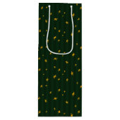 Holiday Green Yellow Star Stripe Christmas Wijn Cadeautas (Voorkant)