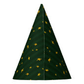 Holiday Green Yellow Stripe Star Christmas  Feesthoedjes (Achterkant)