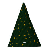 Holiday Green Yellow Stripe Star Christmas  Feesthoedjes (Rechts)