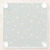 Holiday Green Yellow Stripe Star Christmas  Glazen Onderzetter (Achterkant)