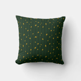 Holiday Green Yellow Stripe Star Christmas  Kussen