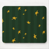 Holiday Green Yellow Stripe Star Christmas  Muismat (Voorkant)