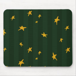 Holiday Green Yellow Stripe Star Christmas  Muismat