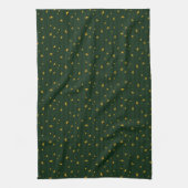 Holiday Green Yellow Stripe Star Christmas  Theedoek (Verticaal)