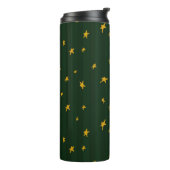 Holiday Green Yellow Stripe Star Christmas  Thermosbeker (Gedraaid links)