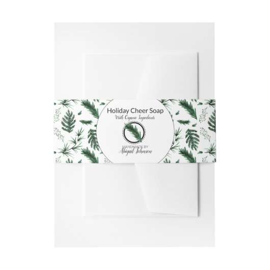 Holiday Greenery Artisan Soap Band Wrap Uitnodigingen Wikkel (Voorkant Voorbeeld)