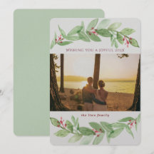 Holiday Greenery Berries Joyful Family Foto