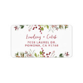 Holiday Greenery Christmas Return Address Etiket (Voorkant)
