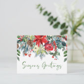 Holiday Greenery Corporate Kaart Seizoenen Groeten (Staand voorkant)