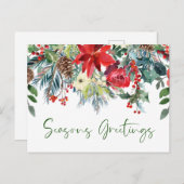 Holiday Greenery Corporate Kaart Seizoenen Groeten (Voorkant / Achterkant)