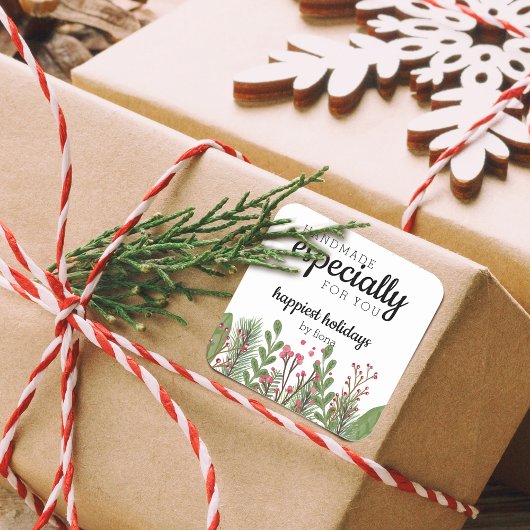 Holiday Greenery Handgemaakt speciaal voor u Vierkante Sticker