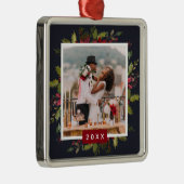 Holiday Greenery Keepomwille Fotokerst Metalen Ornament (Rechts)