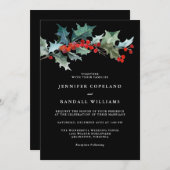 Holiday Greenery Waterverf Elegant Wedding Kaart (Voorkant / Achterkant)