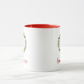 Holiday Greenery Wreate Family Monogram Mok (Midden)