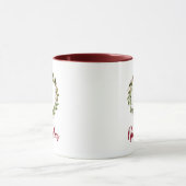 Holiday Greenery Wreate Family Monogram Mok (Midden)