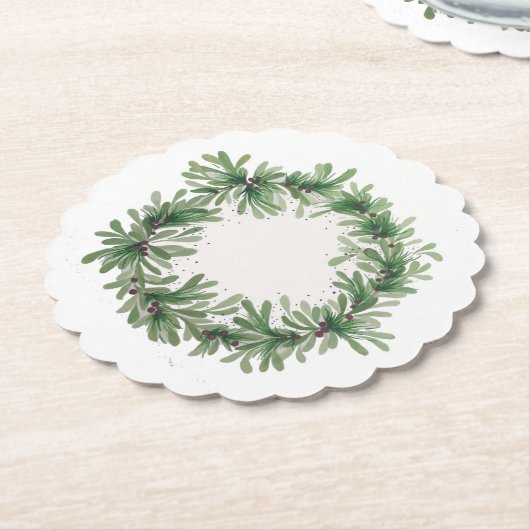 Holiday Greens Kartonnen Onderzetters (Gekanteld)