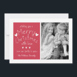 HOLIDAY GREETCARD VAN DE HOOGSTE FOTO | RED FEESTDAGENKAART<br><div class="desc">SCHAKELAAR HOUDT PHOTO HOLIDAY GREETING FLAT CARD IN RED. ELKE CLARKE© WIST U EEN MERRY CHRISTMAS MET VERLIES VAN ONZE FAMILIE TOT JULLIE. VOEG UW FOTO'S AAN DE VOORZIJDE EN TERUG VAN DE KAART TOE MET UW GEPERSONALISEERDE UITEINDELIJKE BERICHT. VOOR ANDERE KLEUREN CONTACT OPNEMEN MET EEN WINKELONTWERPER.</div>