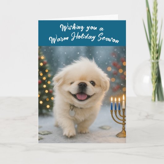 Holiday greeting card feat. Pete the Pekingese Feestdagen Kaart (Voorkant)