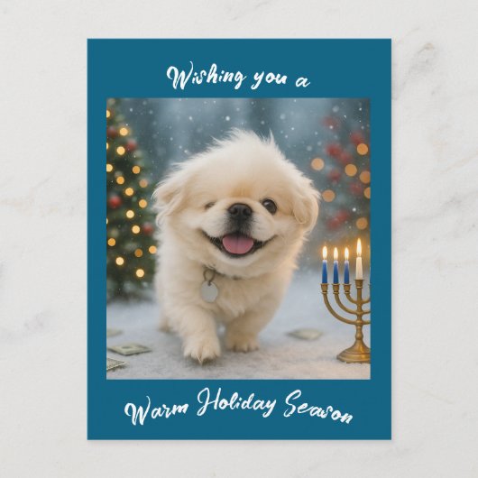 Holiday greeting card feat. Pete the Pekingese Feestdagenkaart (Voorkant)