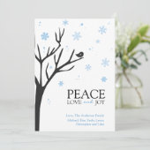 Holiday Greeting Card - Peace Love Joy Feestdagenkaart (Staand voorkant)