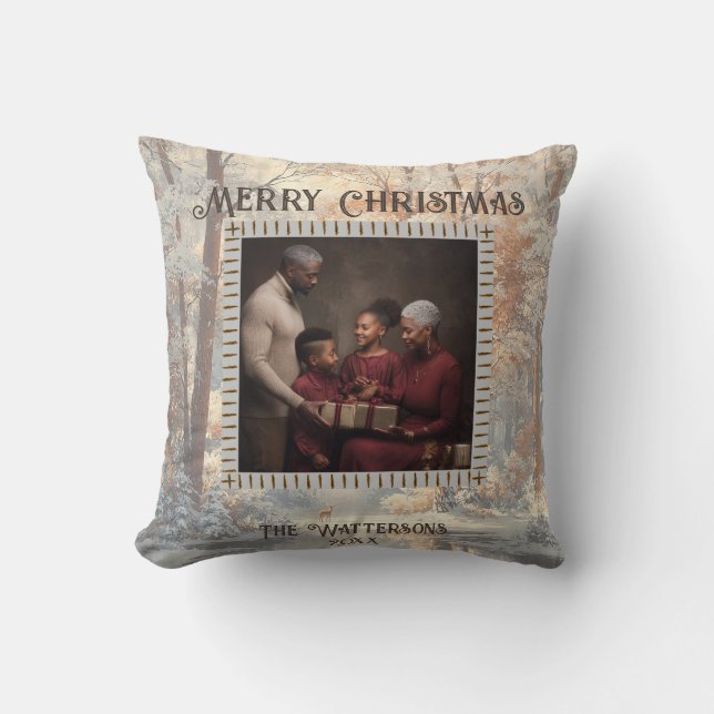 Holiday Greeting Throw Pillow Kussen (Voorkant)