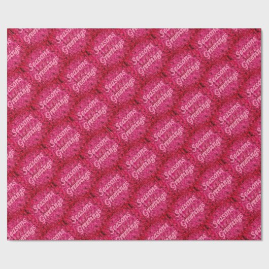 Holiday Greetings In Pink Wrapping Paper Cadeaupapier (Vlak)