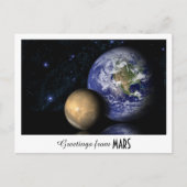 Holiday Greetings Mars Earth Space Briefkaart (Voorkant)