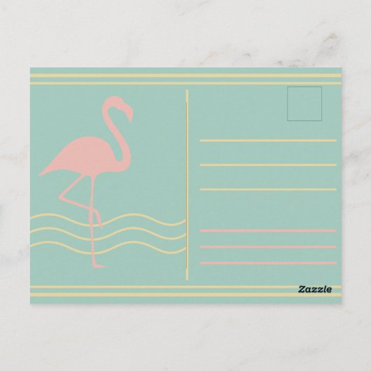 Holiday Greetings Miami Beach Art Deco Postcard Briefkaart (Achterkant)