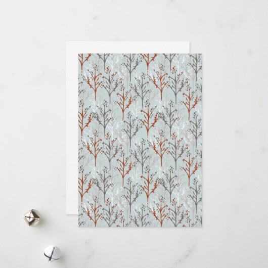 Holiday Greetings Trees Forest Feestdagenkaart (Voorkant / Achterkant in situ)