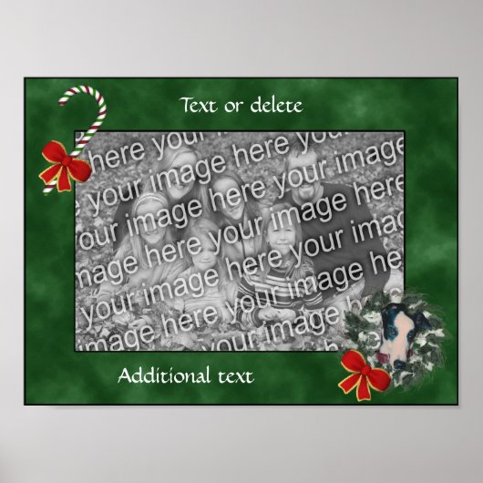 Holiday Greyhound Wreath Voeg uw foto toe Poster (Voorkant)